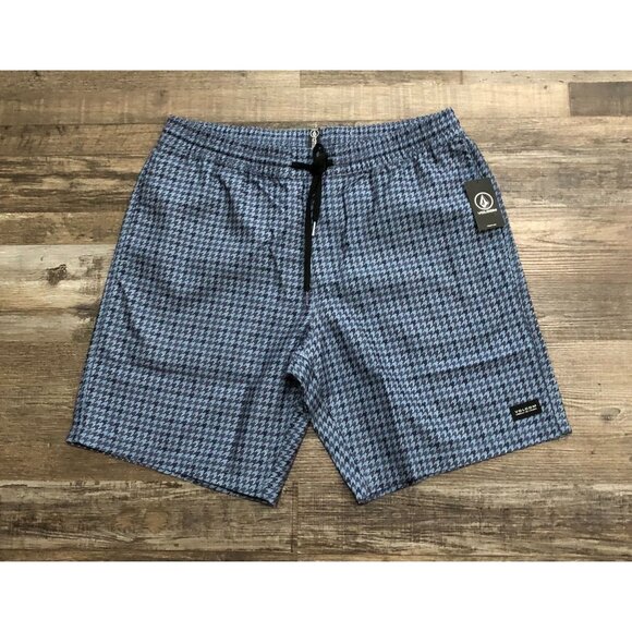 Volcom Other - Volcom Hybrid Mens Large Blue Houndstooth Stretch Shorts New with Tags